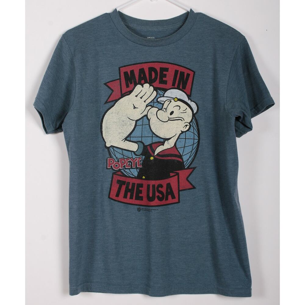 Men Clothing Popeye Blue short sleeve t-shirt size small